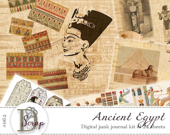 Ancient Egypt junk journal kit for antique Egyptian history craft projects | Digital download | 062