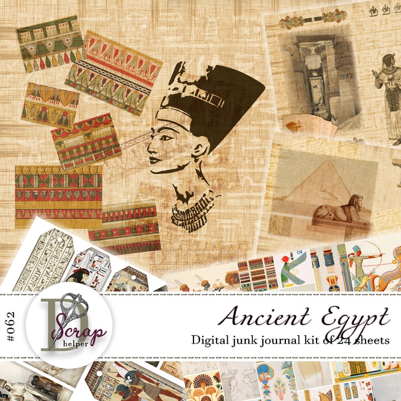 Ancient Egypt Junk Journal Kit Printable of 24 Sheets Antique Etsy UK