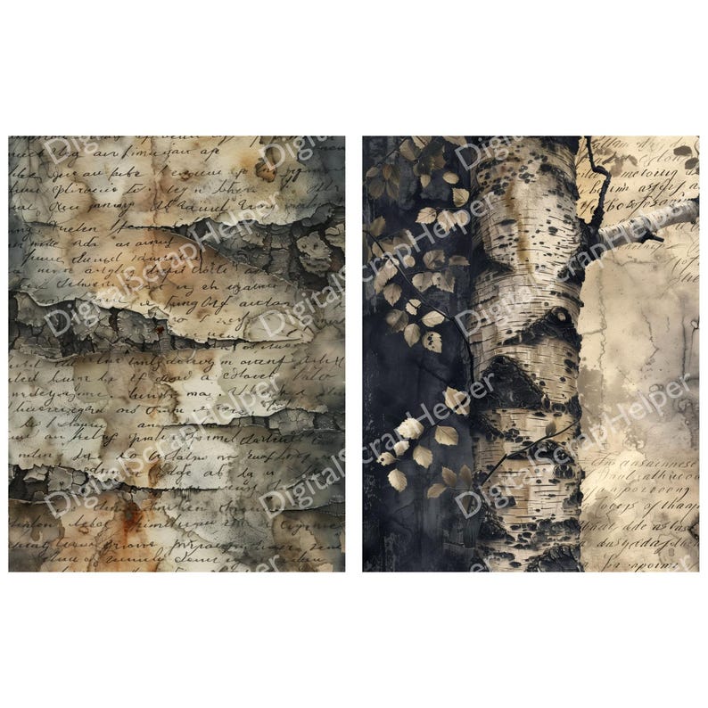 Tree Bark Paper Pack for Forest Junk Journals and Nature Collages ...