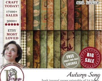 Autumn background papers for harvest junk journals and fall scrapbooking | Digital download