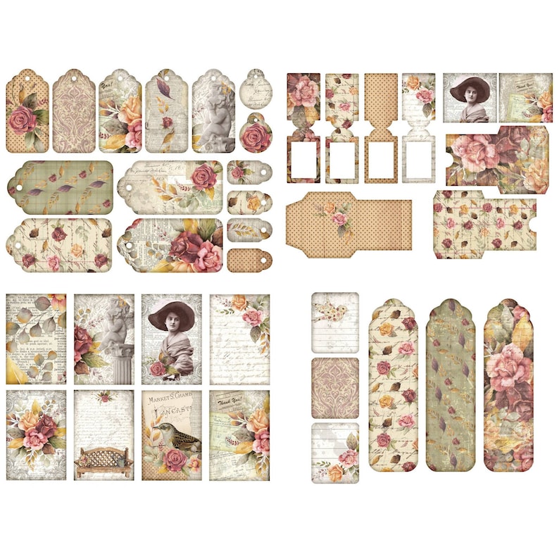 Autumn Junk Journal Kit Printable of 28 Sheets Fall Roses - Etsy