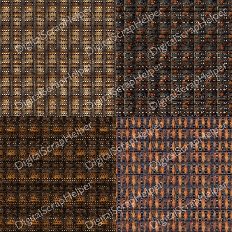 Metal Rivets Steampunk Seamless Pattern Digital Paper Industrial ...