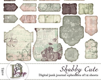 Vintage Frühling Shabby Ephemera für gedämpfte florale Junk Journals und langsames Basteln | Digitaler Download