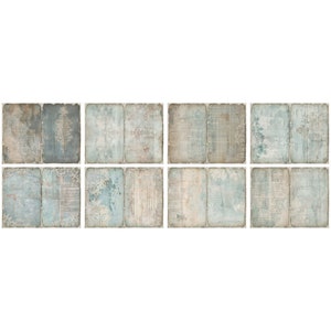 Blue Shabby Junk Journal Pages Printable of 48 Sheets Vintage Basic ...