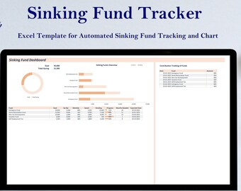 Savings Tracker Excel template, Sinking fund auto tracking, Easy Budget Spreadsheets