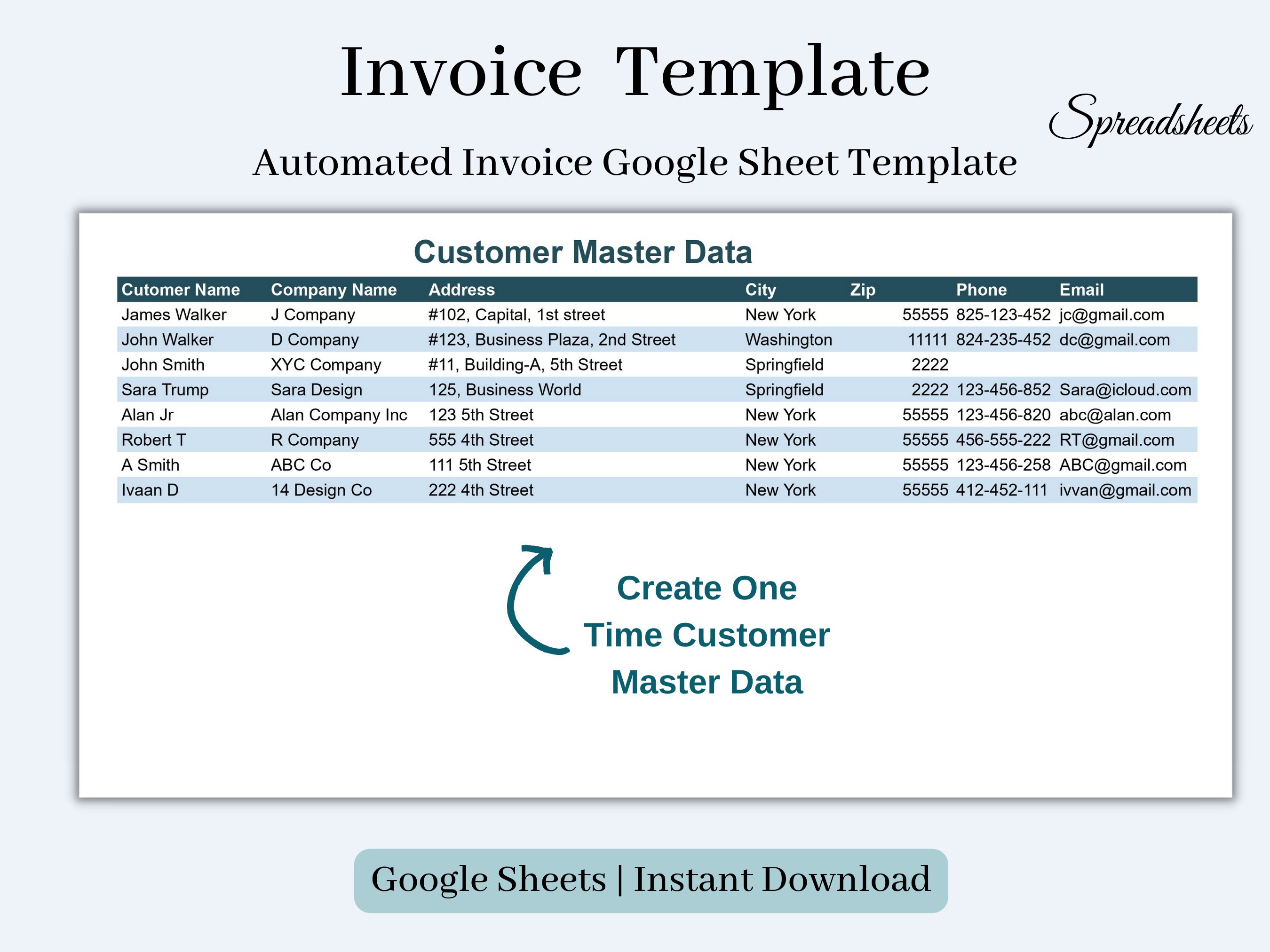 Invoice Template in Google Sheet for Small Business | Invoice ...