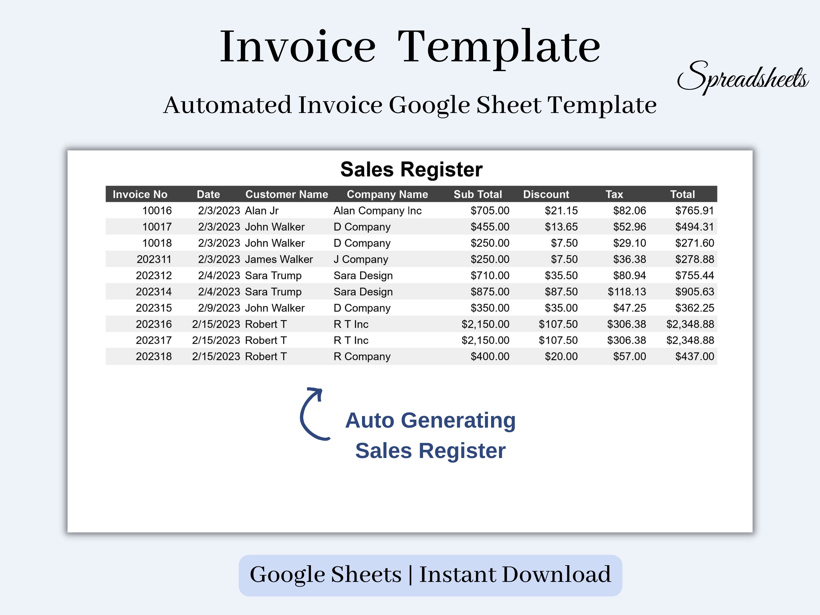 Invoice Template for Small Business | Editable Printable Pdf Google ...