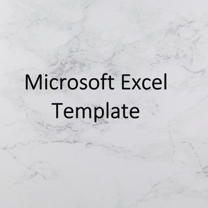 Może przedstawiać: Białe marmurowe tło z czarnym napisem "Microsoft Excel Template". Logo Excel znajduje się w lewym dolnym rogu, a zielone liście w lewym g&oacute;rnym i prawym dolnym rogu.