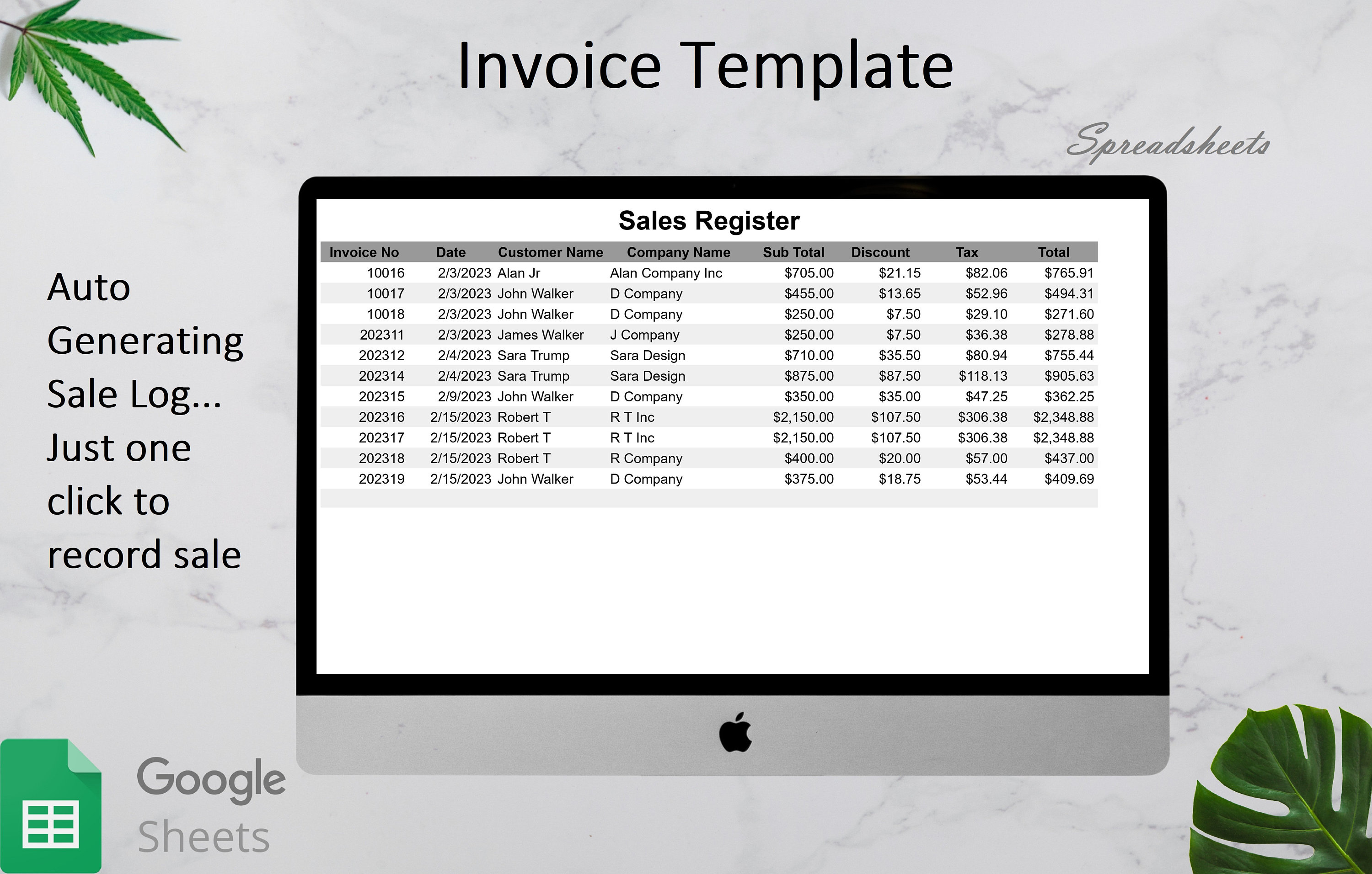 Automated Invoice Template for Small Business | Editable and Printable ...