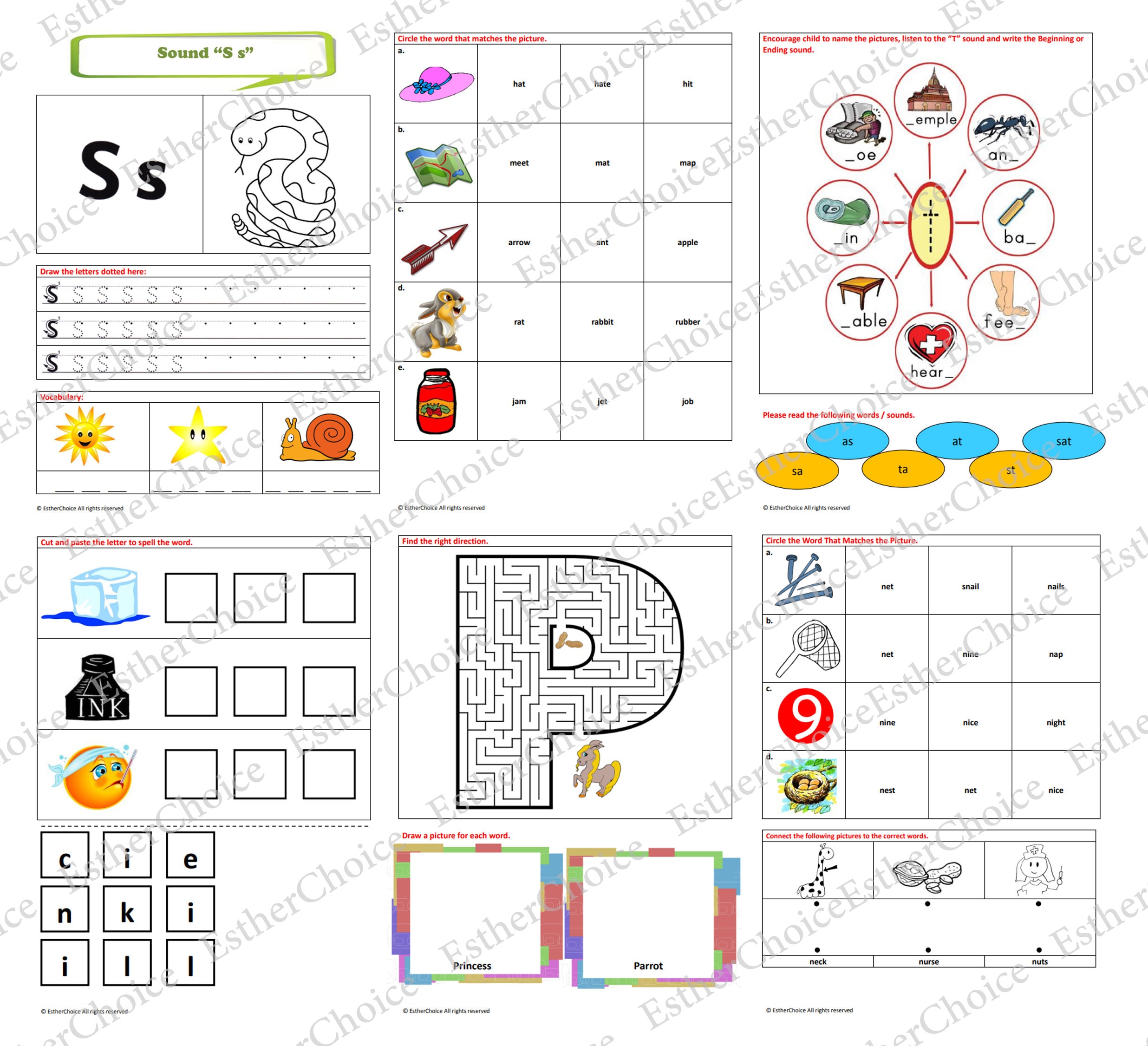 Jolly Phonics Group 1 Activity Worksheets - Etsy