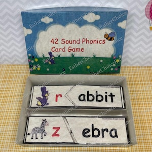 The box of 42 sound phonics card game