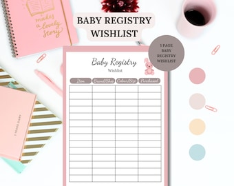 Baby Registry Wishlist Printable: New Mom Planner (PDF)