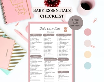 Baby Essentials Checklist: Newborn Nursery List (Instant Download PDF)