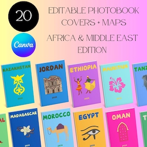 Bearbeitbare Reisefotobuchumschläge & Karten | Bearbeitbare Afrika und der Nahe Osten Fotobuchumschläge | Dekoratives Coffee Table Book