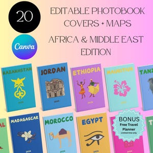 Bearbeitbare Afrika & Naher Osten Fotobuch-Cover (Canva PDF)