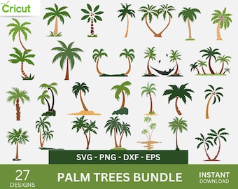 Palm tree SVG, Palm tree silhouette,Tropical island tree,beach tree ,Instant Download,svg, png, eps, dxf, pdf digital download