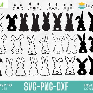 Osterhase Form SVG, Kaninchen DXF, Hase Form Svg, Umriss Hase Svg, Hase Silhouette, Osterhase, digitaler Download für Cricut, cutfile