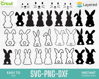 Osterhase Form SVG, Kaninchen DXF, Hase Form Svg, Umriss Hase Svg, Hase Silhouette, Osterhase, digitaler Download für Cricut, cutfile