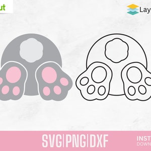Queue de lapin svg, svg de Pâques, Svg, queue de lapin png, clipart cul de lapin, eps, svg, dxf, jpg