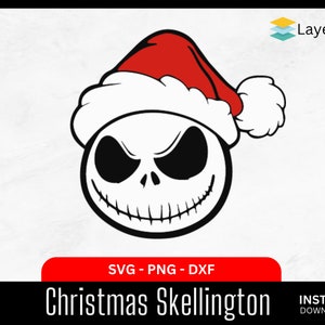 Jack Skellington SVG,Nightmare SVG with Christmas Hat
