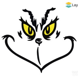 Grinch Face Svg | Grinch SVG  | Grinch Face Silhouette | Grinch Smile | Christmas Grinch Face