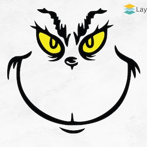 Grinch Face Svg | Grinch SVG  | Grinch Face Silhouette | Christmas Grinch Face