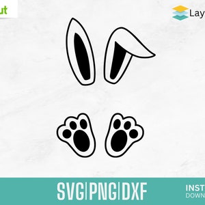 Bunny Naam Frame SVG, Digitale Download, Svg, Jpeg, Png, Dxf, Eps, Ai, Paashaas Clipart, Paasdag, Konijnenoren, Konijnenoren, Poten, Voeten