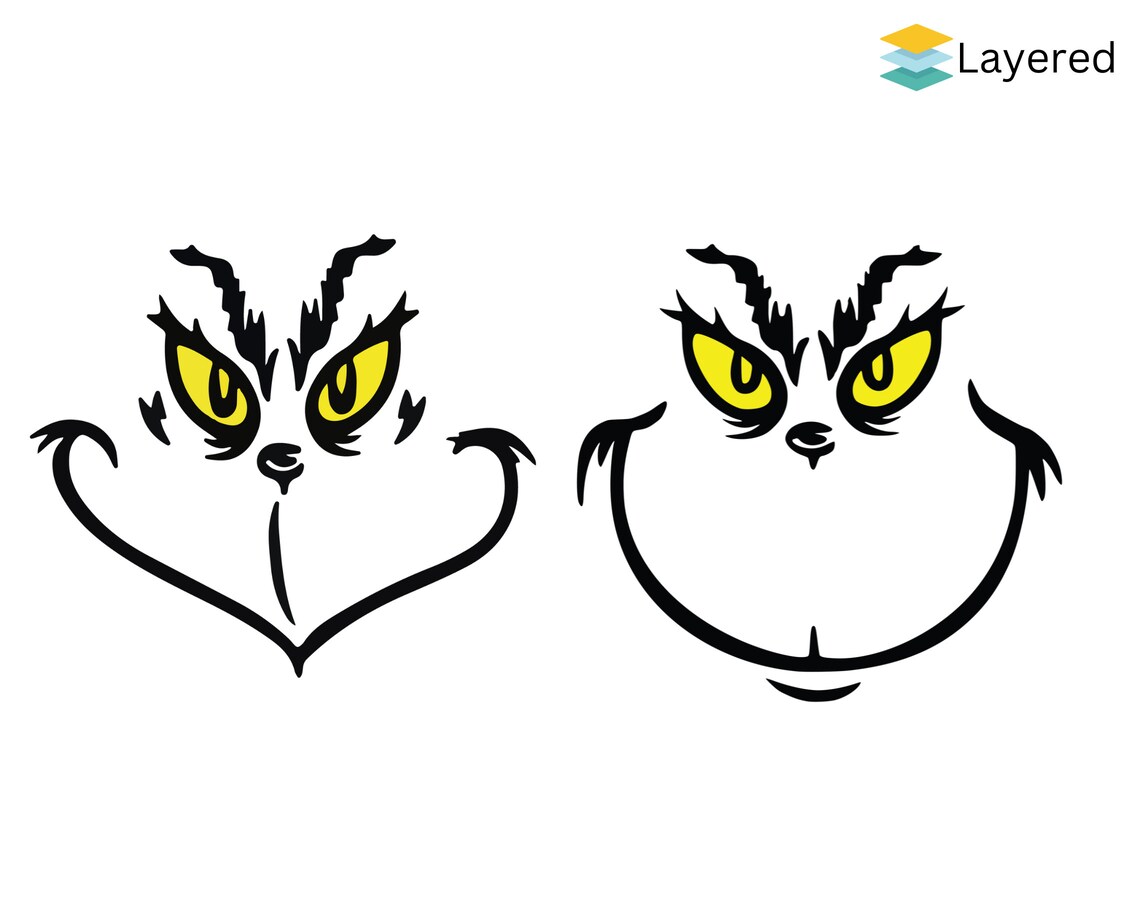 Grinch Cara Svg / Grinch SVG / Grinch Cara Silueta / Grinch Sonrisa ...