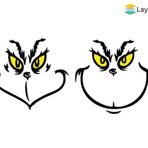Grinch Face Svg | Grinch SVG  | Grinch Face Silhouette | Grinch Smile | Christmas Grinch Face