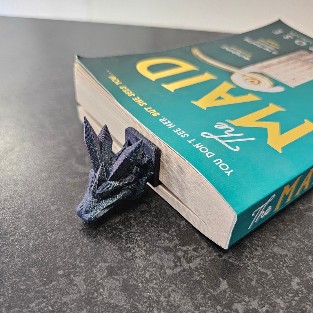Dragon Head Bookmark, Crystal Dragon Book, Bookmark, Black Bookmark Etsy