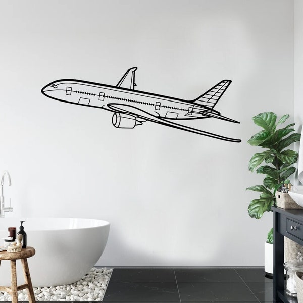 Boeing 787 Angle Airplane Silhouette Metal Wall Art, Airplane Wall Art, Plane Metal Art, Metal Wall Art, Metal  Plane Silhouette