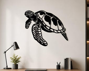 Sea Turtle Metal Wall Art, Ocean Home Decor