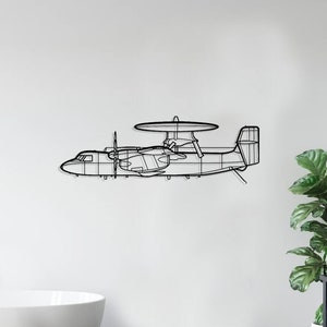 E-2C Hawkeye Silhouette Metal Wall Art, Arte della parete dell'aeroplano, Arte del metallo aereo, Arte della parete in metallo, Silhouette dell'aereo in metallo