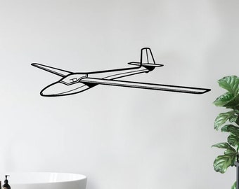 Glasflugel H 201 Libelle Airplane Silhouette Metal Wall Art, Airplane Wall Art, Plane Metal Art, Metal Wall Art, Metal  Plane Silhouette