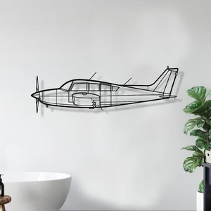Art mural en métal silhouette Sierra C24R, art mural avion, art en métal avion, art mural en métal, silhouette d'avion en métal, cadeau pour pilote
