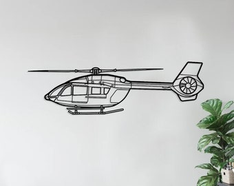 H145 Silhouette Metal Wall Art, Airplane Wall Art, Helicopter Metal Art, Metal Wall Art, Metal  Helicopter Silhouette