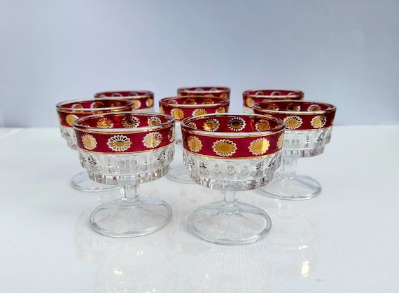 baard Consumeren stam Set Van 8 Vintage Coupe Glazen Italie Dessert Glas Champagne - Etsy