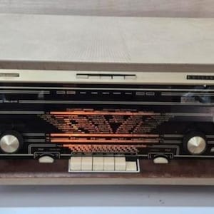 Working atVintage Philips B6X04A Stereo Tube Radio originele 1960s Hi Fi Valve Radio Mid Century Modern Radio Receiver