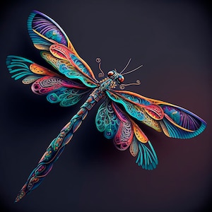 digital dragonfly illustration fantastic dragonfly download