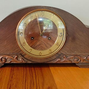Vintage Junghans Mantel Pendulum Chiming Clock - Fully Working - Westminster Chime - Germany - Art Deco Style