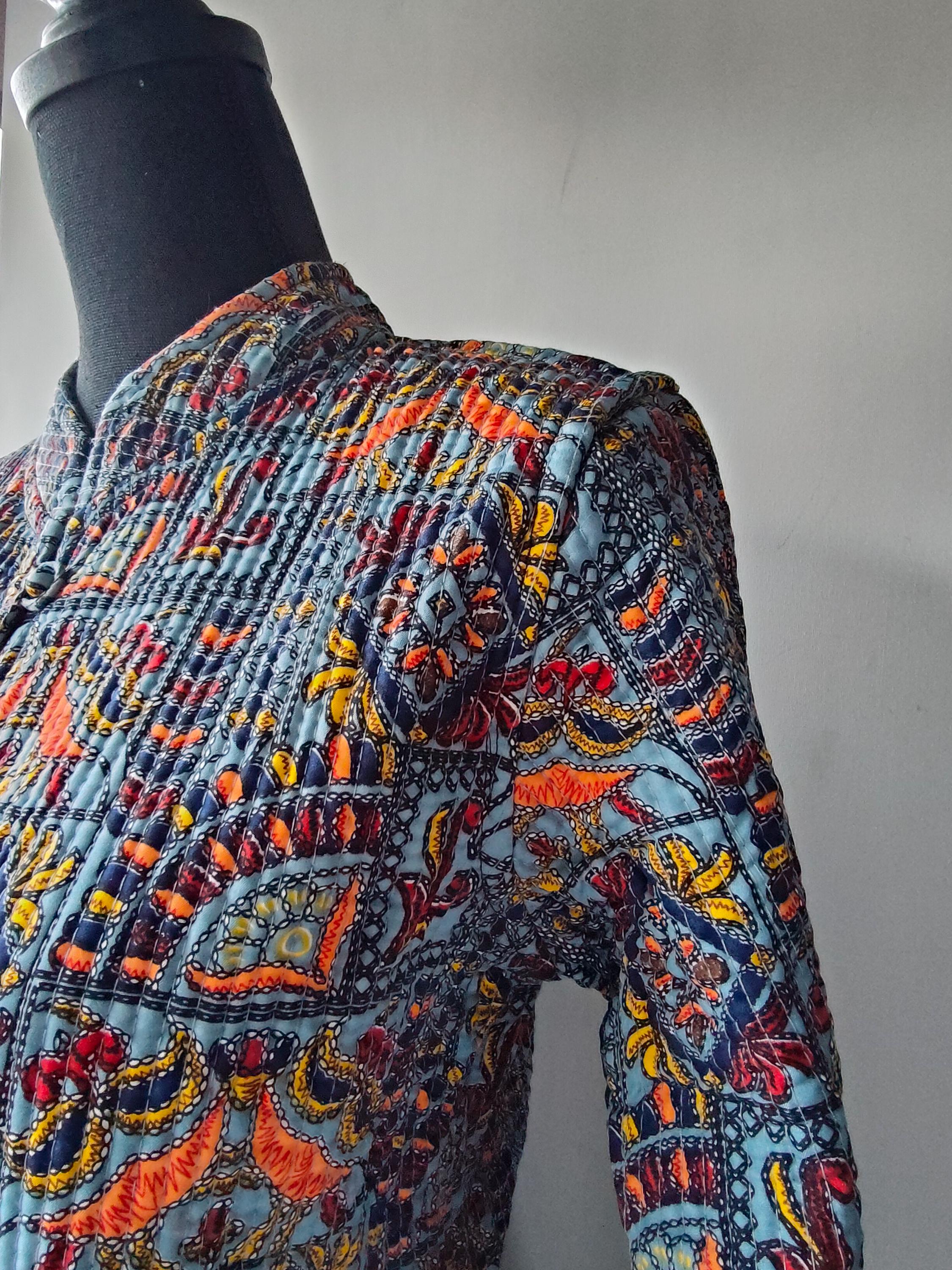 Quilted Ethnic Style Jacket Reversible Colorful Jacket Quilted Ethnic Style Jacket Reversible Colorful Jacket