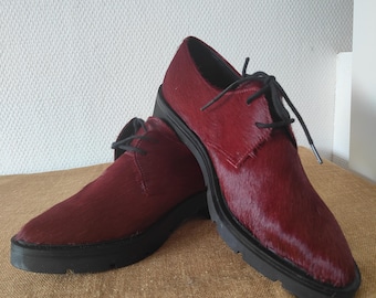 Rare Feliz Amsterdam Hair-On Leather Shoes | Dutch Designer Shoes | Pony Hair Effect | Hard to Find Discontinued Model | Statement Shoes