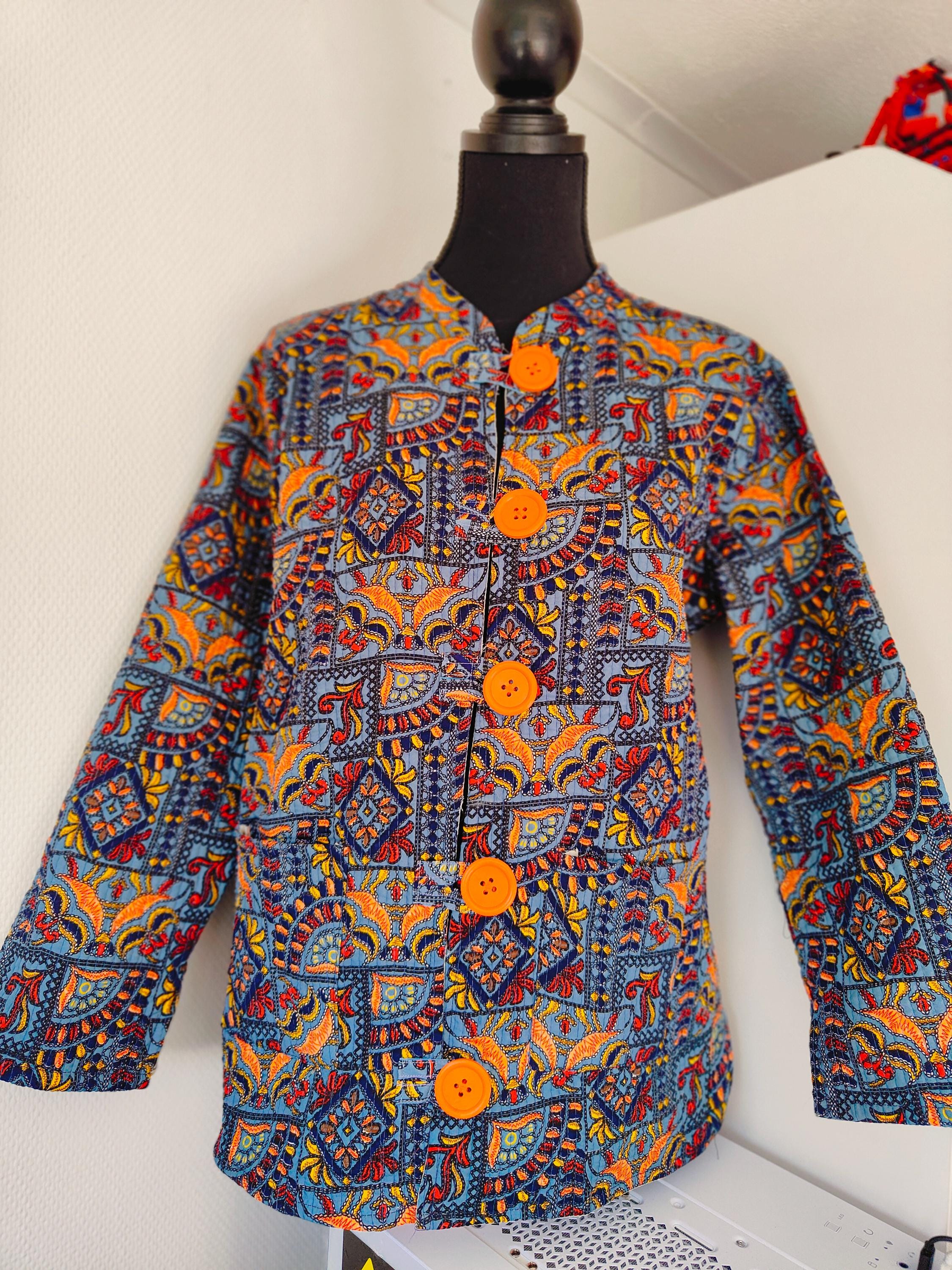 Quilted Ethnic Style Jacket Reversible Colorful Jacket Quilted Ethnic Style Jacket Reversible Colorful Jacket