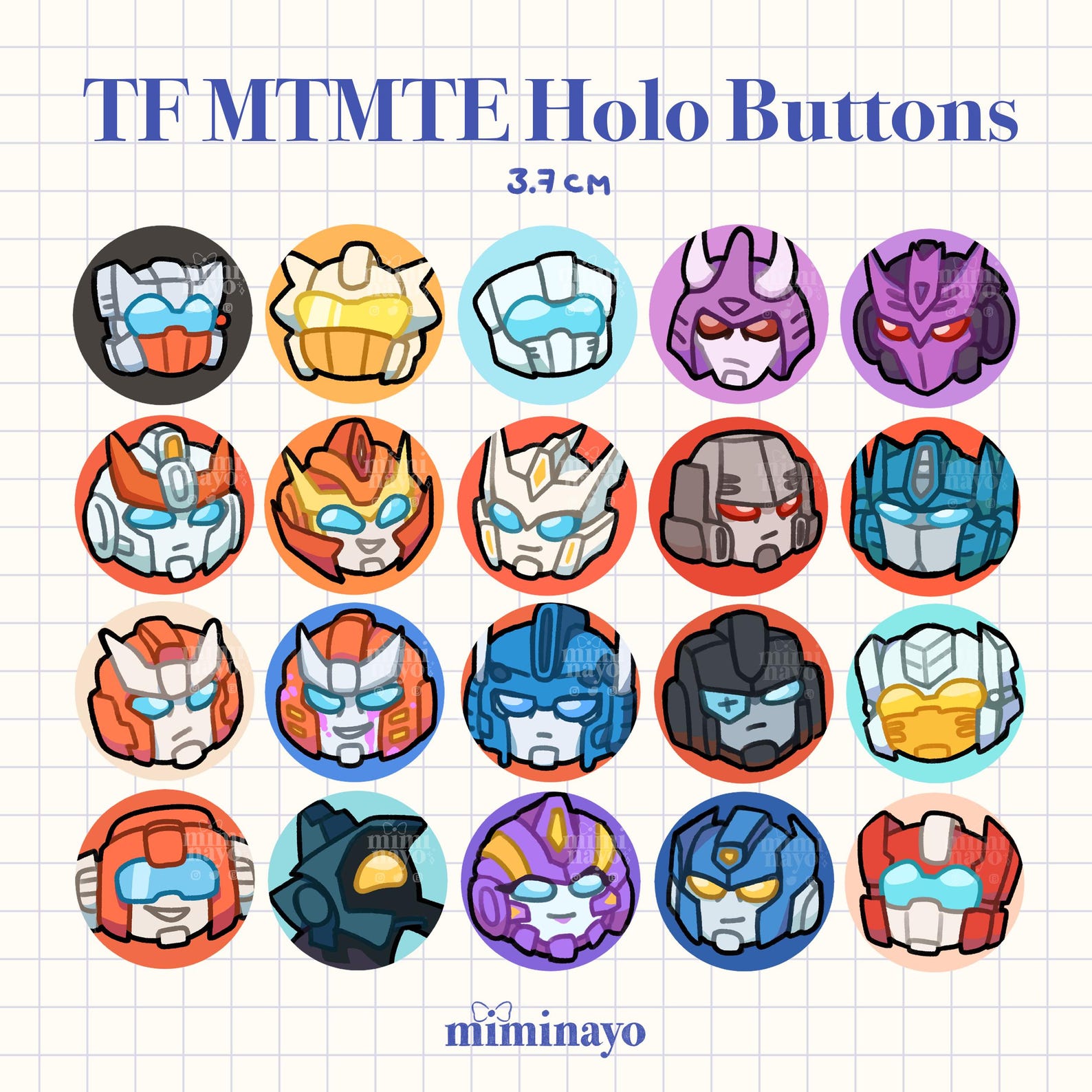 Transformers MTMTE Holo Button Pins [3.7cm] | More Than Meets the Eye ...