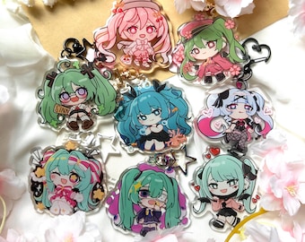 Miku Charms [6.3cm] | Hatsune Miku Vocaloid Epoxy Keychains | Monitoring, Senbonzakura, Rotten Girl, Rabbit Hole, Deep Sea, Vampire, Sakura