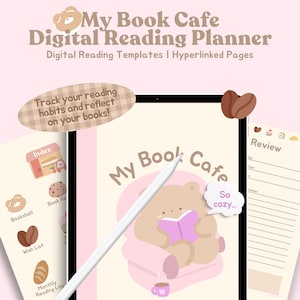 Pianificatore di lettura digitale/Pianificatore di lettura digitale carino/Pianificatore di lettura digitale/Diario di lettura Kawaii/Pianificatore di lettura GoodNotes