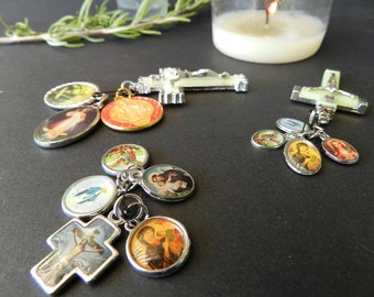 Miraculous crucifix medals, Michael Archangel, divine mercy Jesus, Saint Faustina, Immaculate, Antoine Padua, Saint Benedicto Antic Devotion