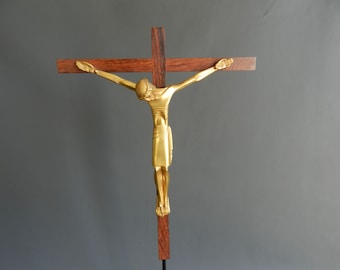 Bronze crucifix Jean Lambert-Rucki from the 19th century 1888-1967