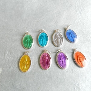 Miraculous Medal Immaculate Conception protection Virgin Mary, Catherine Labouré miraculous medal, bright color pendant medal Antic Devotion