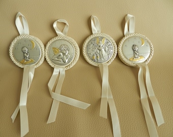 Guardian Angel for Baby, Cradle, Infant Jesus Cradle, Religious Medal Relic, Bed Decor Protection, Antic Devotion, 6.5cm 2.56 inch